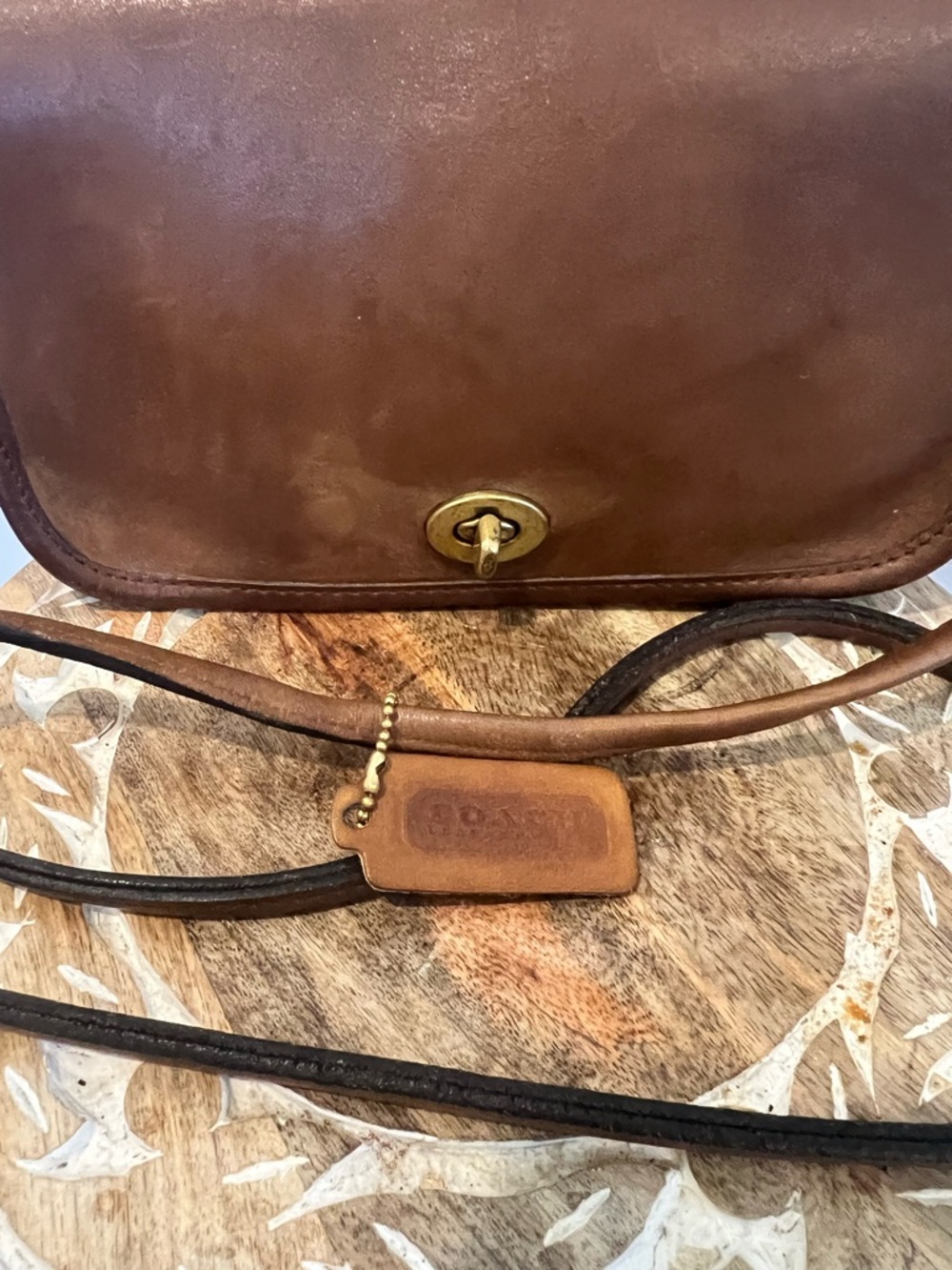 VTG. 70’s Coach NYC  Dinky Penny Classic Brown Leather Crossbody Bag - Picture 3 of 14